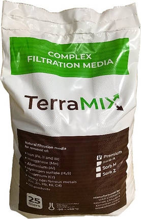 TerraMIX Premium — засипка для видалення заліза та марганцю, 25 літрів / 11,75 кг, фото 1