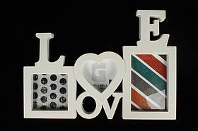 Фоторамка - колаж "Кохання", молочна, Рамка для фотографий "Love. Любов"