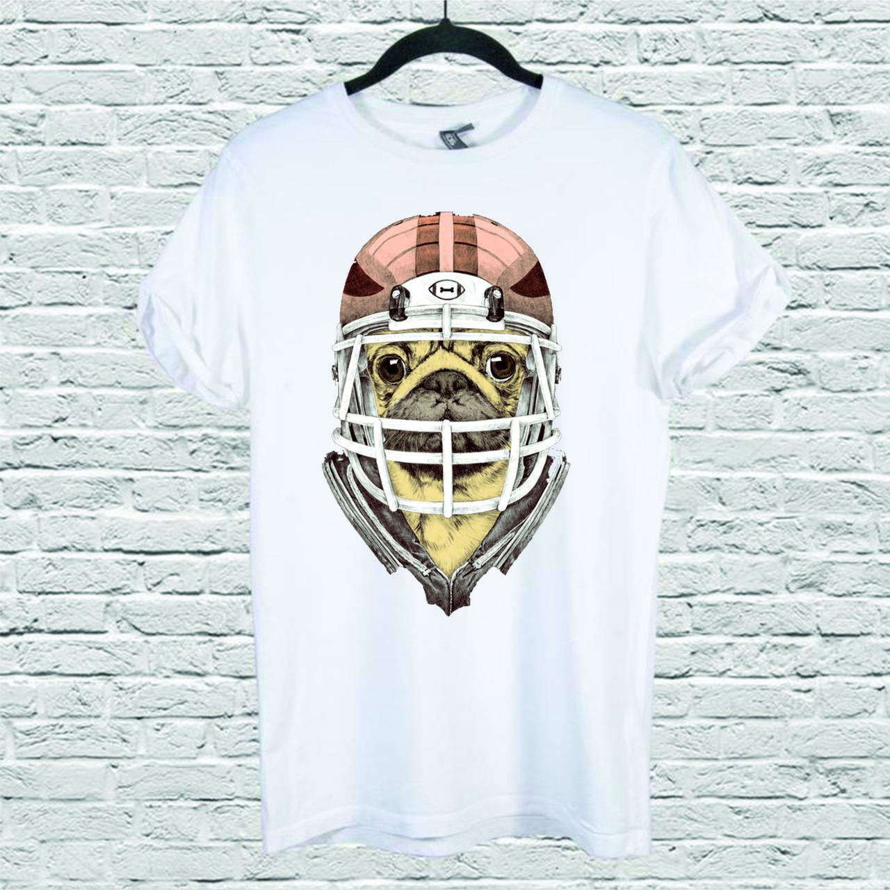 Футболка YOUstyle American Pug Football 0073 S White, фото 1