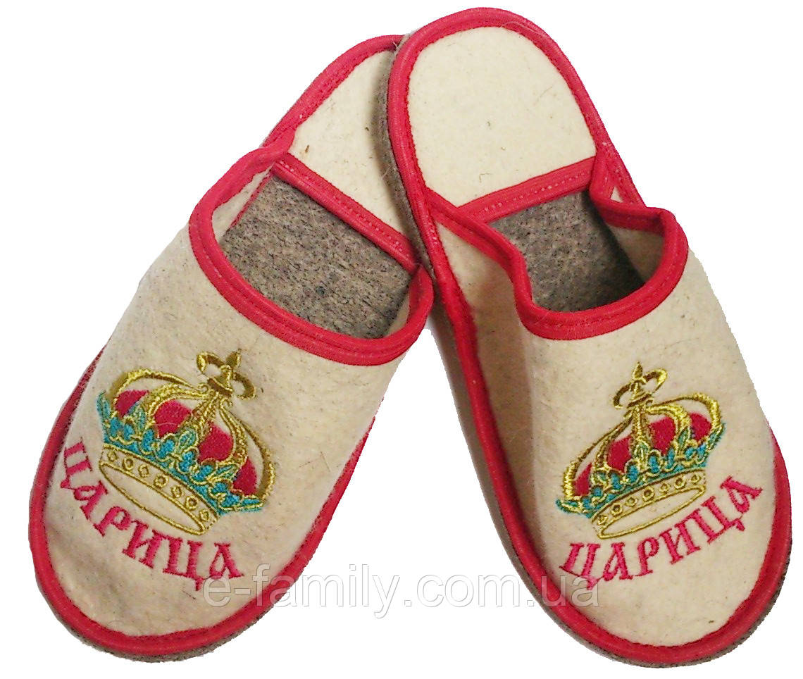 Капці для сауни та бані жіночі повстяні цариця