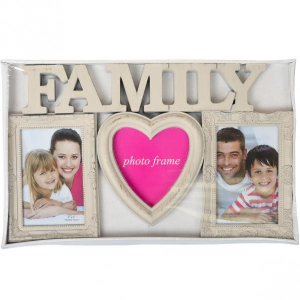 Фоторамка - колаж "Сімейна", бежева, Рамка для фотографий "Family"