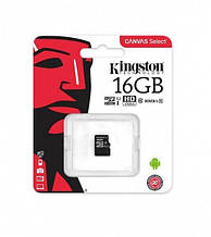 Micro SD 16Gb [Kingston] Canvas Select 80Mb/s (без адаптера)