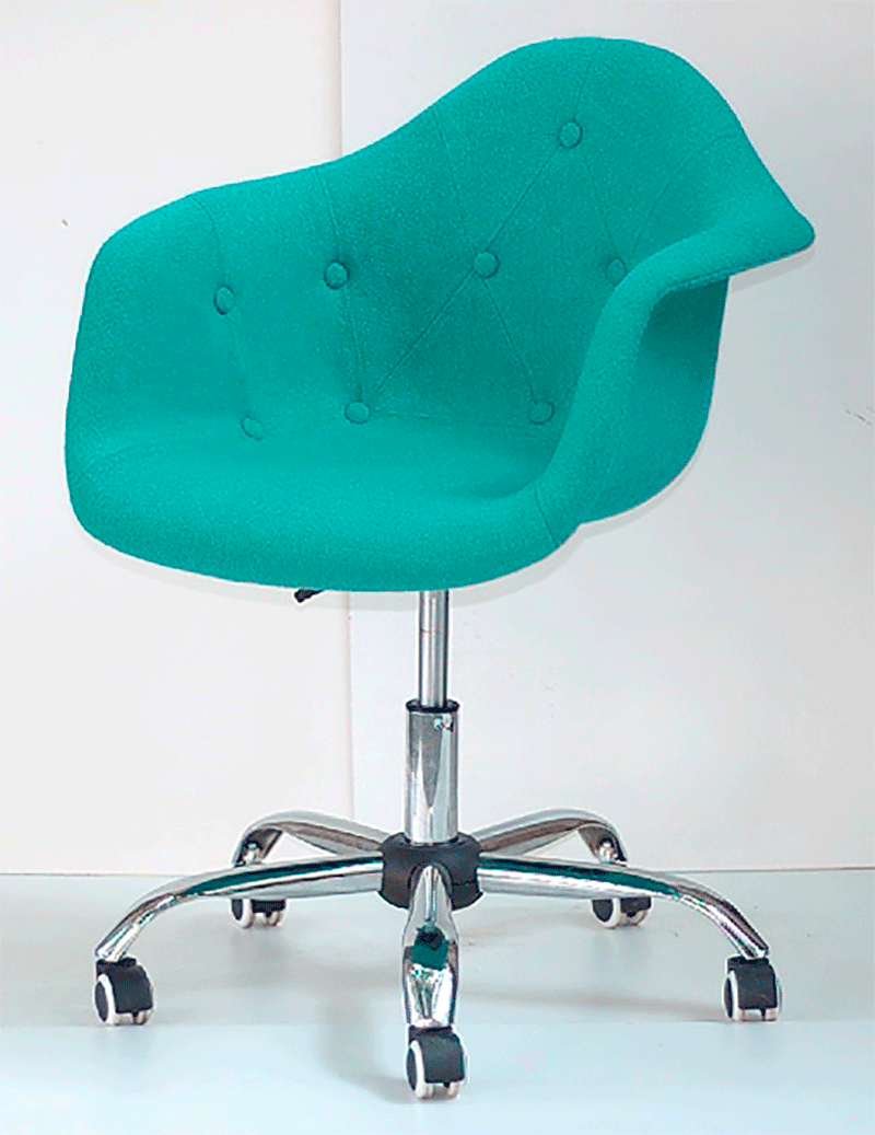 Крісло Leon Soft Office бірюзова W-18 вовна, дизайн Eames Plastic Armchair PACC Office Chair, фото 1