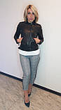 Женская кожаная куртка " косуха" черная Maddox. Турция, фото 2