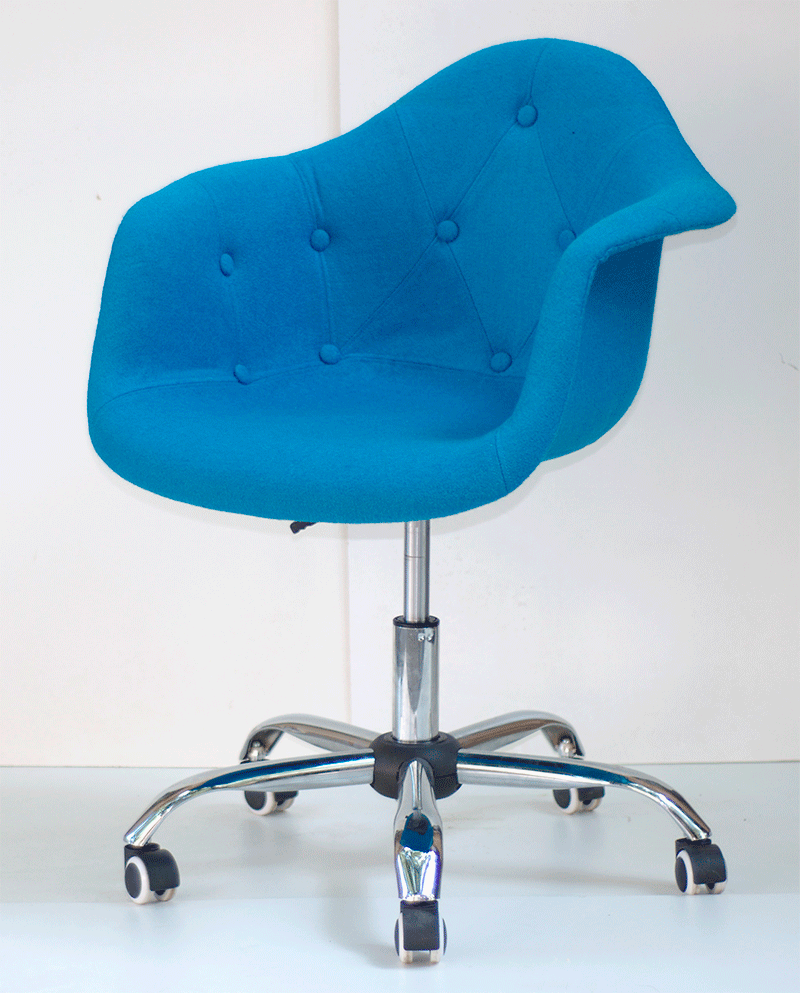 Крісло Leon Soft Office синій W-5 вовна, дизайн Eames Plastic Armchair PACC Office Chair, код 9314, фото 1