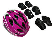 Комплект шлем и защита Sports Helmet размер S-M Фиолетово-черный 2-14 лет с регулировкой (F18476/C34590)