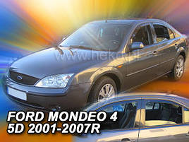 Дефлектори вікон (вітровики) Ford Mondeo 2001+ 07 Sed/Liftback (вставні, 4 шт.) (HEKO)