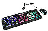 Комплект дротова клавіатура ігрова LED і миша HK3970 6947, фото 3
