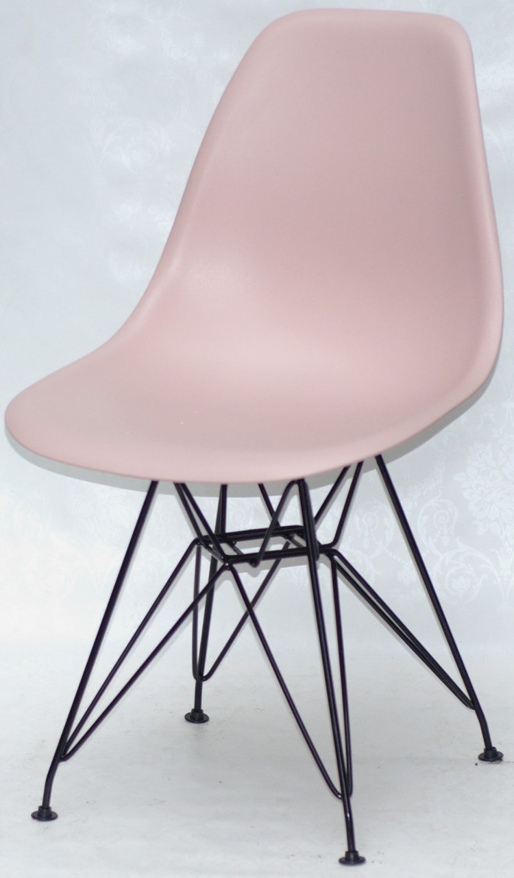 Стілець Nik BK-ML рожевий 63 на чорних металевих ніжках, дизайн Charles&Ray Eames DSR Eiffel Leg, код 9398, фото 1