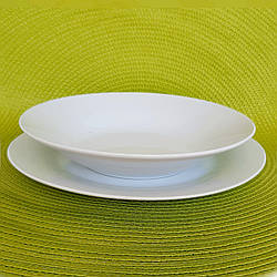 Тарілка глибока супова напівпорційна біла 200 мм арт. 4403