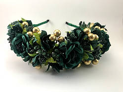 Віночок на голову з зеленими квітами