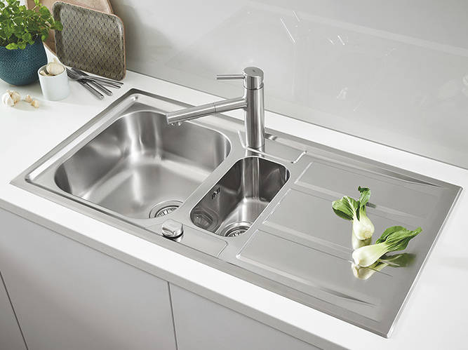 Стальные мойки Grohe. Скидка от 12% до 32%.