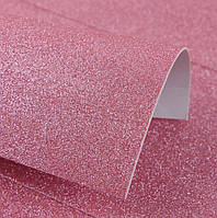 Фоамиран с глиттером на клеевой основе 20х30 см, розовый
