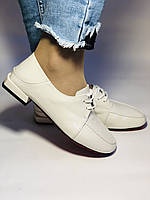 Blue Tempt  Женские белые туфли-мокасины . Натуральная лакированная кожа. Размер 37.39 40