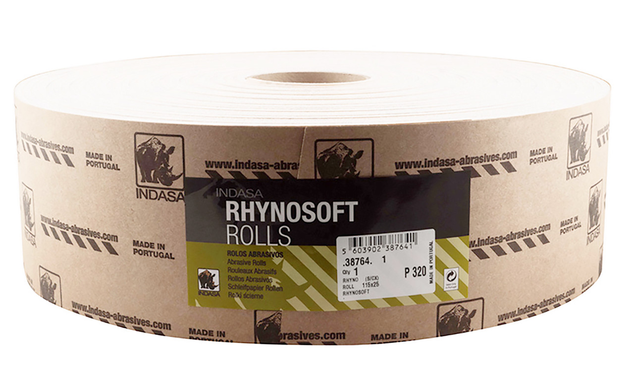 Шліфувальний папір (рулон) на поролоні Indasa (Rhynalox Plus Line, Португалія) 115мм х 25м, зерно: Р240