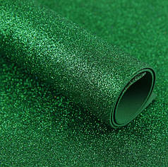 Фоаміран з глітером, 20х30 см, зелений