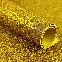 Фоамиран с глиттером, 20х30 см, золото
