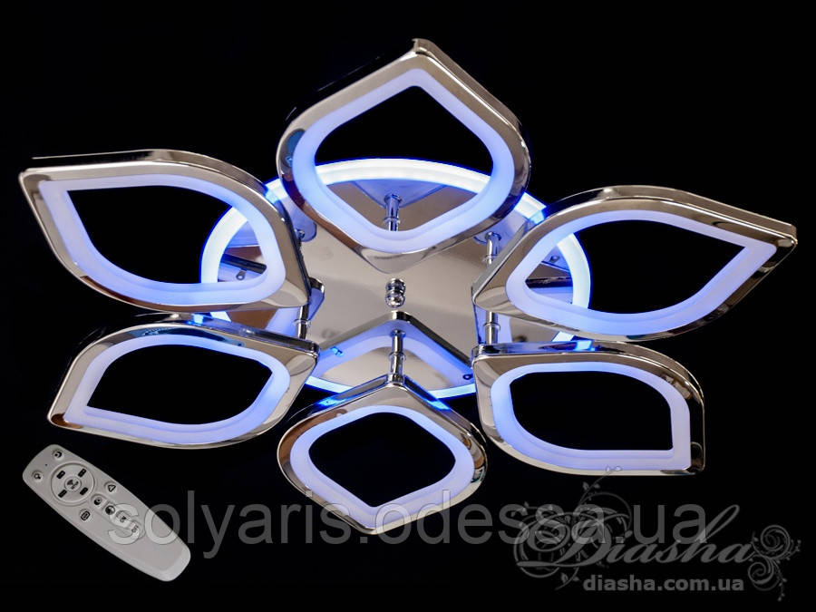 LED-люстра з діммером і кольоровою підсвіткою, колір хром, 115W 8073/6HR LED 3color dimmer