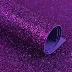 Фоаміран з глітером, 20х30 см, фіолетовий