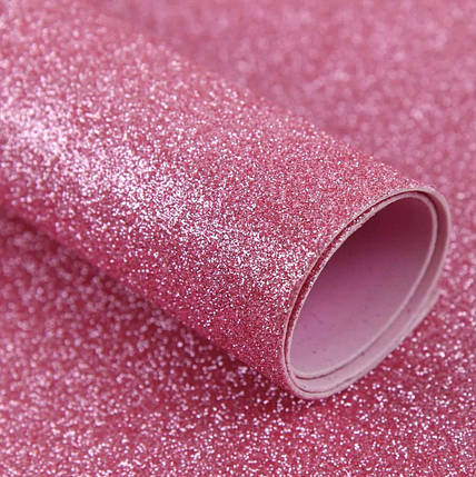 Фоаміран з глітером, 20х30 см, рожевий, фото 2