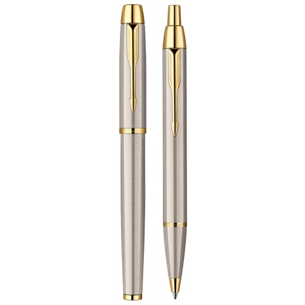 Набір ручок Parker IM Brushed Metal GT RB+BP в подарунковій упаковці DUOSETS (20 392Tb19)