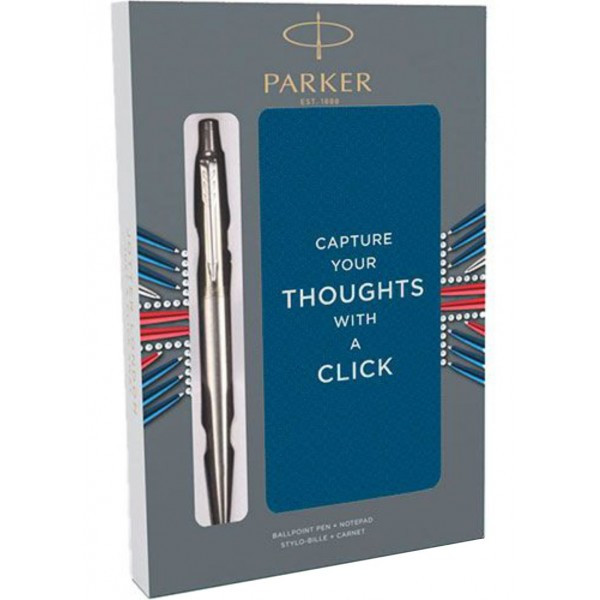 Набір ручок Parker JOTTER 17 SS CT BP + блокнот в подарунковій упаковці PXMAS18 (16 132b18)