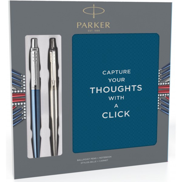 Набір ручок Parker JOTTER 17 Waterloo Blue CT BP + SS CT BP + блокнот PXMAS18 (16 972b18)