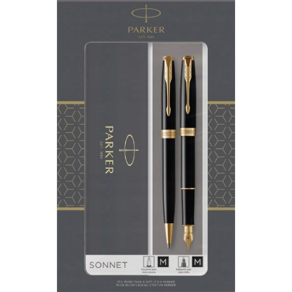 Набір ручок Parker SONNET 08 Laque Black FP + BP в подарунковій упаковці DUOSETS (86 092b19)