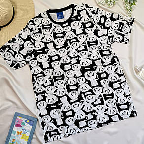 Біла жіноча футболка принт панди