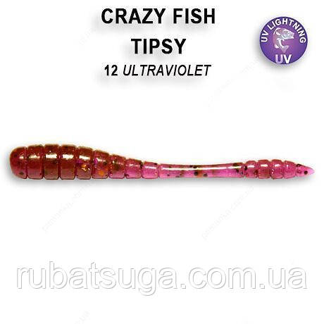 Силікон Сrazy Fish TIPSY ultraviolet (ультрафіолет)9-5-12-1