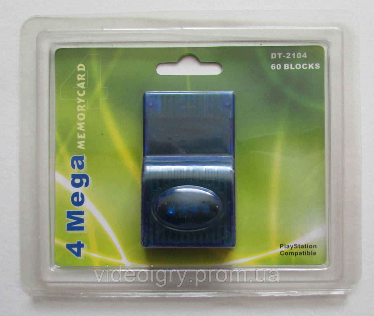 Memory Card 4 Mega 60 blocks Playstation Compatible Blue