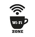 Текстова наклейка на стіну WI-FI Zone (вініловий стикер чашка, значки зону інтернет, вай-фай зона), фото 2