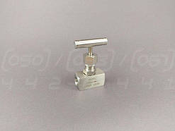 Вентиль голчастий різьбовий нержавіючий DN10 (3/8"), н/ж сталь AISI304, Ру400 (6000 PSI), до 300°C, BSPT