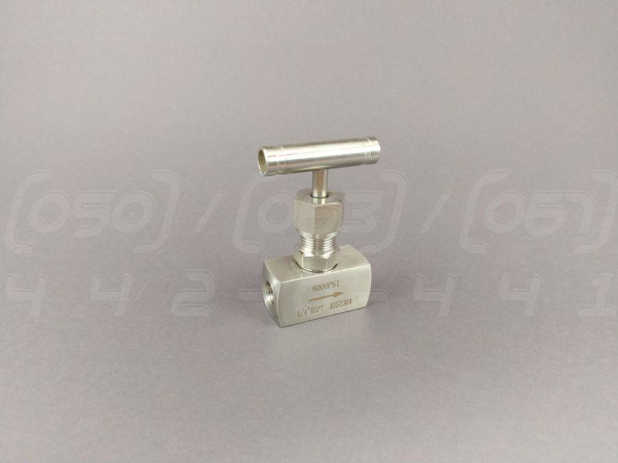 Вентиль голчастий різьбовий нержавіючий DN8 (1/4"), н/ж сталь AISI304, Ру400, до 350°C конічна різьба BSPT