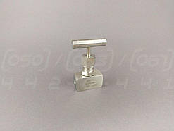 Вентиль голчастий муфтовий нержавіючий DN6 (1/8"), н/ж сталь AISI304, Ру400 (6000 PSI), до 300°C, BSPT