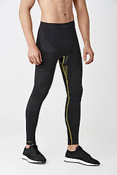 Термобілизна, штани чоловічі SPAIO Ultimate W01 чорний/жовтий, XL