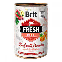 Влажный корм для собак Брит Brit Fresh с говядиной и тыквой 400 г