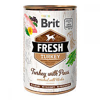 Влажный корм для собак Брит Brit Fresh с индейкой и горошком 400 г