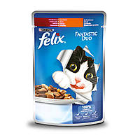 Felix Fantastic Duo Консервы для кошек Кусочки в желе с индейкой и печенью 85 г Purina