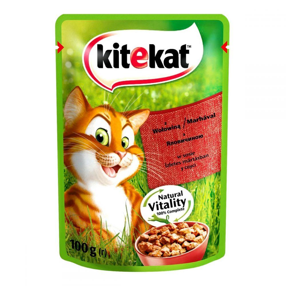 Kitekat Natural Vitality (Пауч) Консервы для кошек с говядиной в соусе, 85 г - фото 2 - id-p1161081866