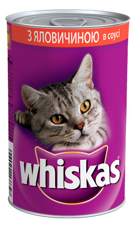 Whiskas 400 гр с говядиной кусочки в соусе / 400 гр - фото 1 - id-p1161081906