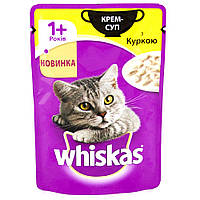 Whiskas Крем-Суп (пауч) Консервы для кошек с курицей в соусе / 85 гр