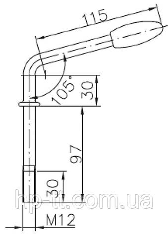 Гвинтові рукоятка Winterhoff M 12 x 130 мм 401122, фото 3