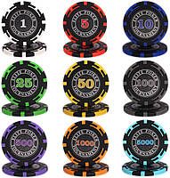 Набір для покеру "Elite Poker Tournament 500" фішки з номіналом, фото 9