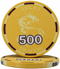 Керамічна фішка "Lucky Dragon" номінал 500