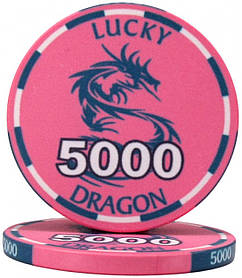 Керамічна фішка "Lucky Dragon" номінал 5000