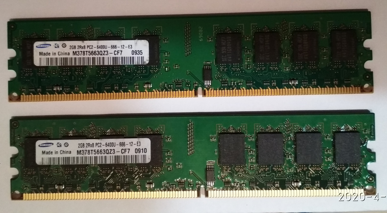 Комплект на 4 GB (2x2GB) DDR2 RAM PC2 6400U 800 Samsung (Intel/AMD) Оперативна пам'ять
