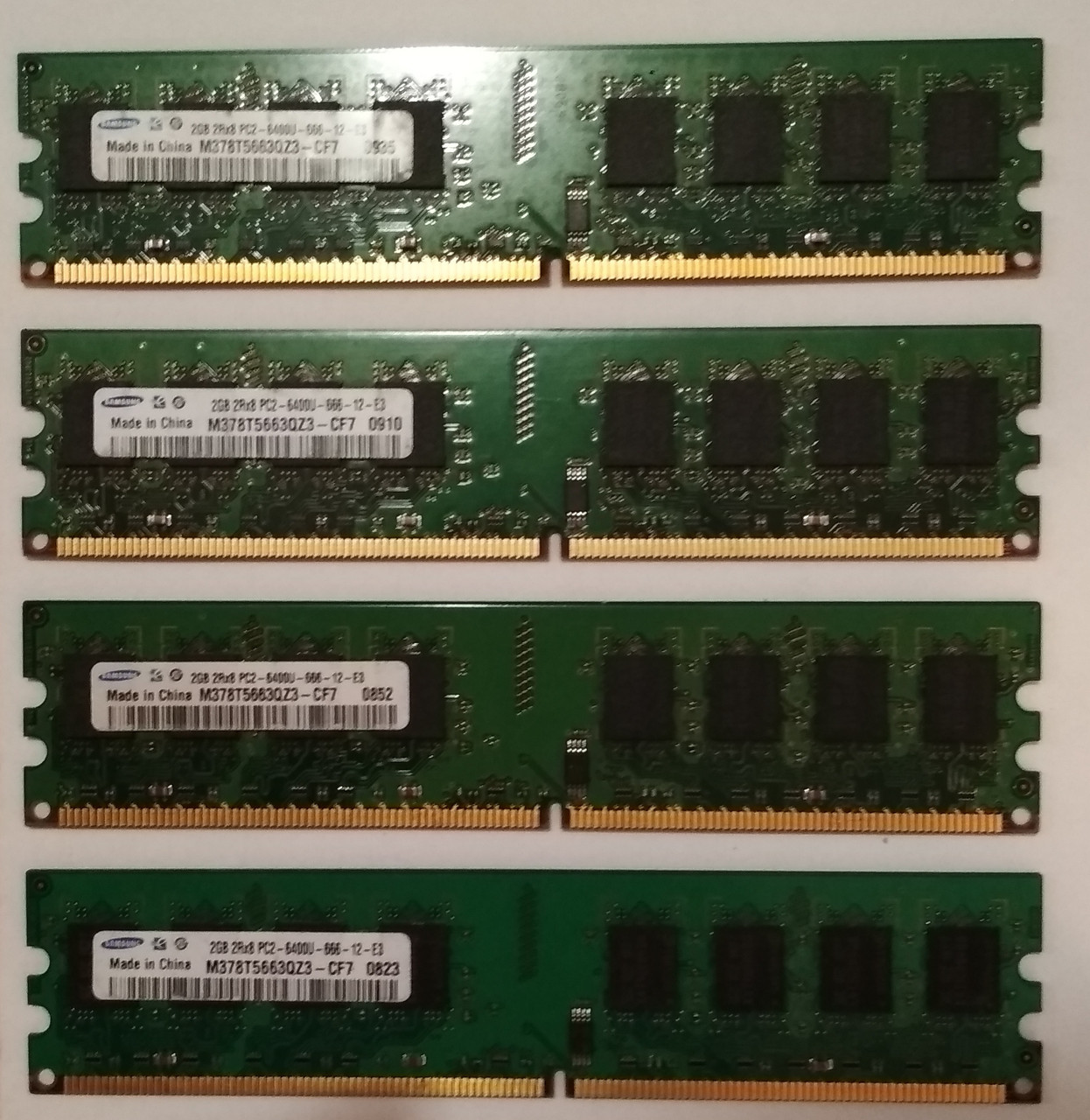 8GB 4*2GB DDR2 RAM PC2 6400U 800 Samsung Оперативна пам'ять