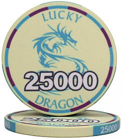 Керамічна фішка "Lucky Dragon" номінал 25000