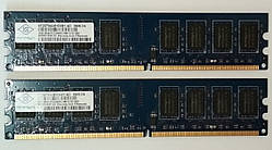 Комплект на 4 GB (2x2GB) DDR2 RAM PC2 6400U 800 Nanya (Intel/AMD) Оперативна пам'ять